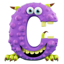 Letter C monster character