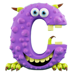 Letter C monster character