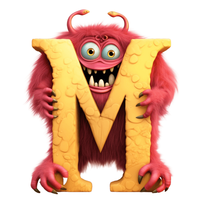 LUCA monster letter M character