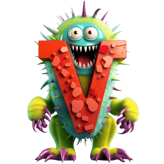 LUCA monster letter V character