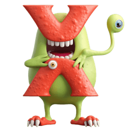 Letter X monster character