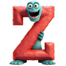 Letter Z monster character