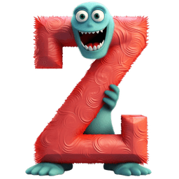 Letter Z monster character